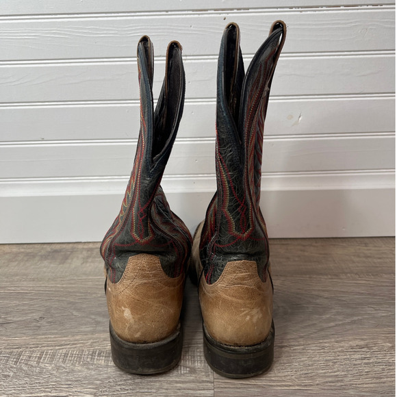 Ariat Mens Size 9.5 Leather Cowboy Square Toe Western Rancher Boots ATS 10016280 - Picture 4 of 8